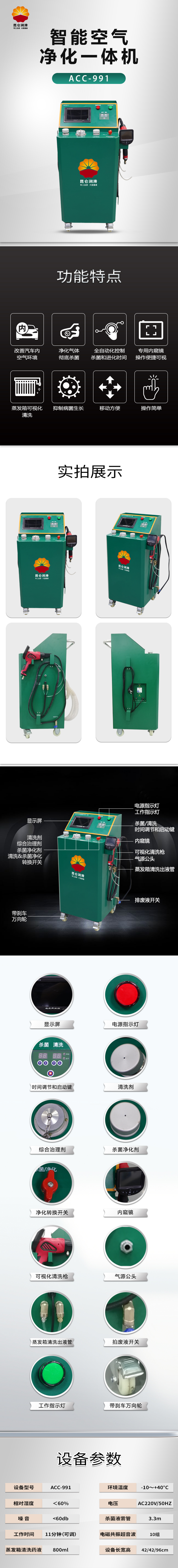 车安达ACC—991智能空气净化一体机